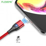 Магнитен кабел за зареждане/данни Floveme, USB 2.0 A – Apple Lightning