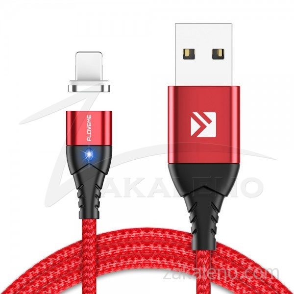 Магнитен кабел за зареждане/данни Floveme, USB 2.0 A – Apple Lightning