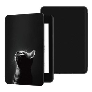 Кожен калъф за Amazon Kindle Paperwhite 1, 2, 3 - Самотна котка