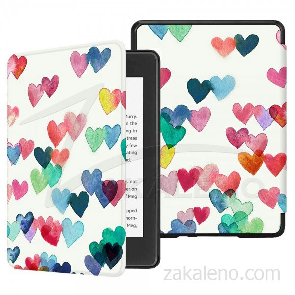 Кожен калъф за Amazon Kindle Paperwhite 1, 2, 3 – Дъжд от сърца