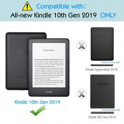 Кожен калъф за Amazon Kindle 2019 – Тъмносива текстура