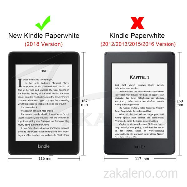 Кожен калъф за Amazon Kindle Paperwhite 4 2018 – Тъмносива текстура