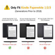 Кожен калъф за Amazon Kindle Paperwhite 1, 2, 3 – Непрогледна нощ