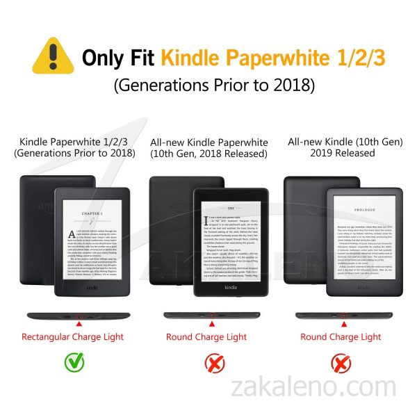 Кожен калъф за Amazon Kindle Paperwhite 1, 2, 3 – Непрогледна нощ