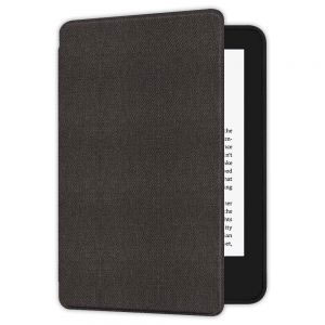 Кожен калъф за Amazon Kindle Paperwhite 1, 2, 3 - Тъмносива текстура