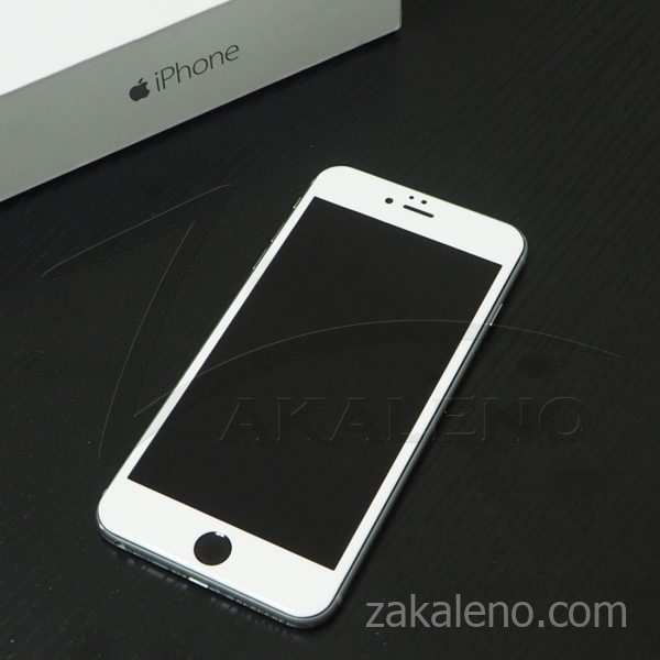 Стъклен протектор за Apple iPhone 6 Plus, 6s Plus (3D бял)