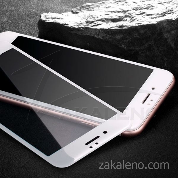 Стъклен протектор за Apple iPhone 8 Plus (3D бял)