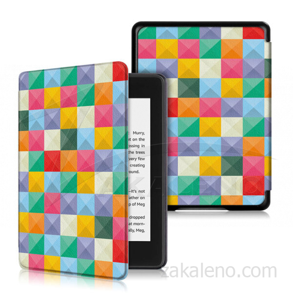 Кожен калъф за Kindle Paperwhite 5 2021 6.8″ – Кубчета