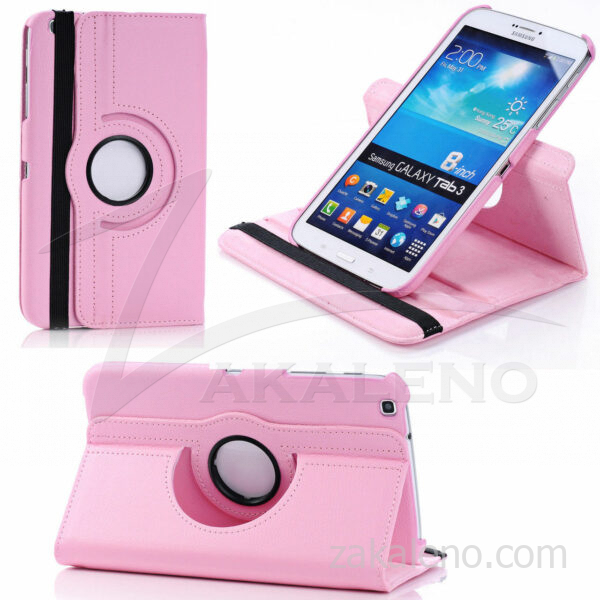 Кожен калъф за Samsung Galaxy Tab 3 8.0, ротационен