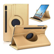 Кожен калъф за Samsung Galaxy Tab S7+ (S7 Plus), ротационен