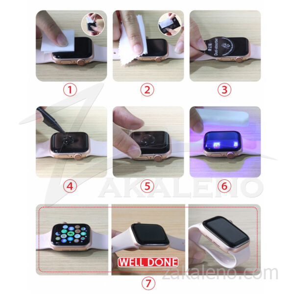 Стъклен протектор с течно UV лепило за Apple Watch Series 9 45mm