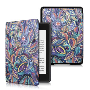 Кожен калъф за Amazon Kindle Paperwhite 2024 7" - Цветни листа
