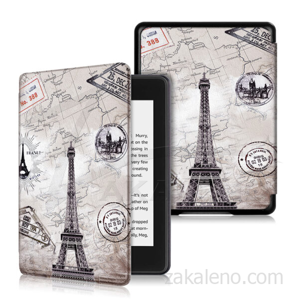 Кожен калъф за Amazon Kindle Paperwhite 2024 7″ – Айфелова кула