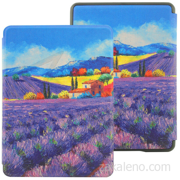 Кожен калъф за Kindle Colorsoft – Лавандулово поле