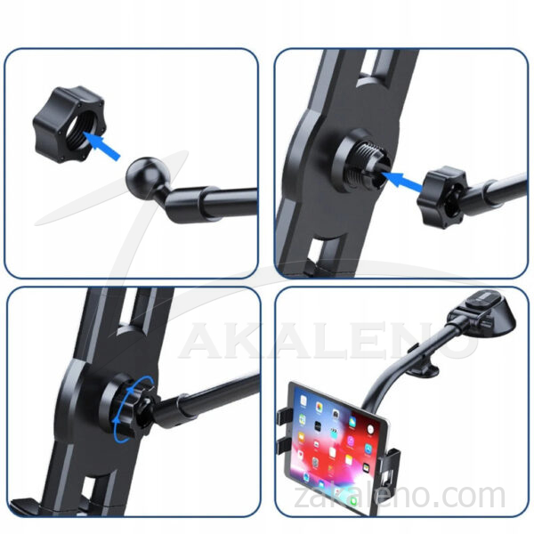 Подсилена стойка за таблет/телефон за кола, към предно стъкло/табло