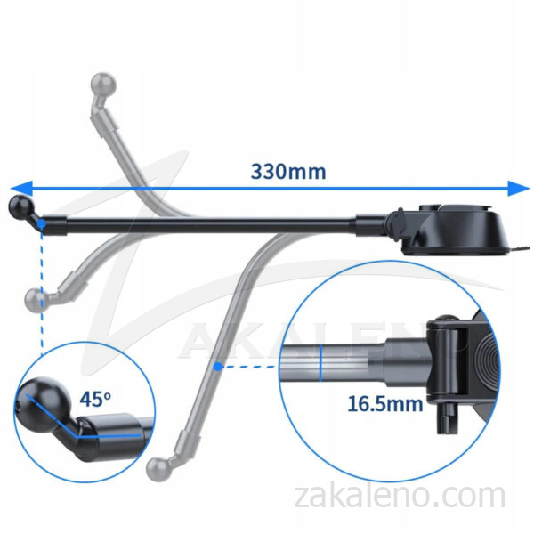 Подсилена стойка за таблет/телефон за кола, към предно стъкло/табло