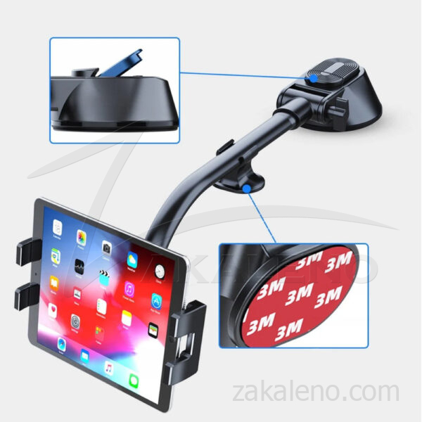 Подсилена стойка за таблет/телефон за кола, към предно стъкло/табло